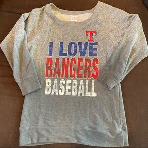 Womens Gray Texas Rangers Baseball Sweatshirt